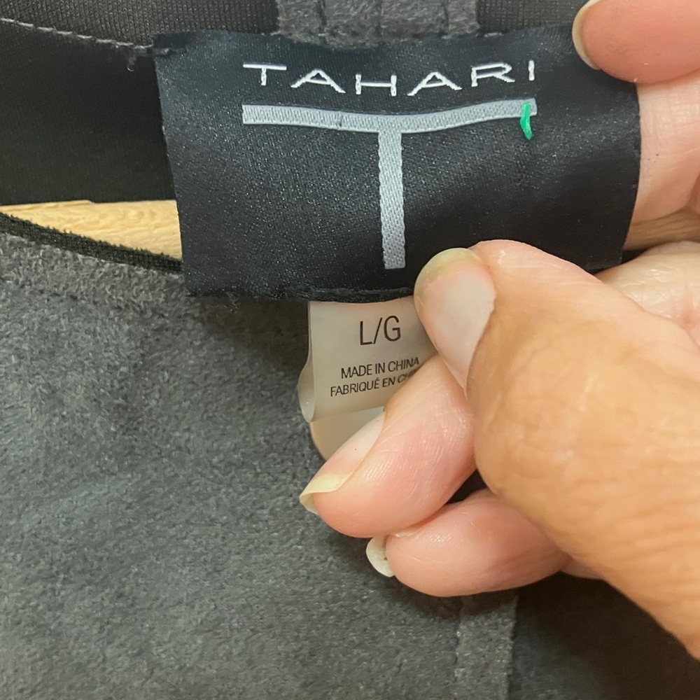 Tahari Charcoal Button-Up Trench Coat - Picture 2 of 8